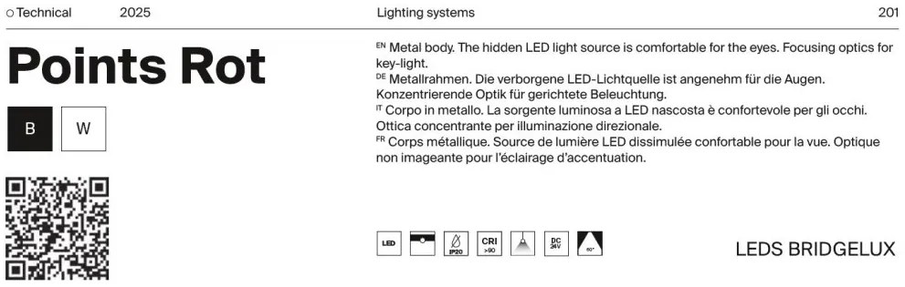 Spot LED, accesoriu pentru sinele monofazate Unity, Points Rot 4000K alb