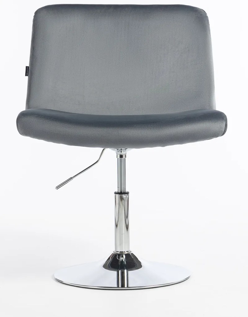 HR150N Scaun Grafit din Catifea cu Bază Cromata