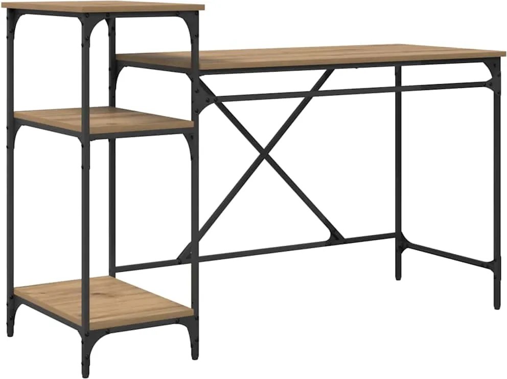 vidaXL Birou Stejar Artizanal 135 x 50 x 90 cm Lemn compozit