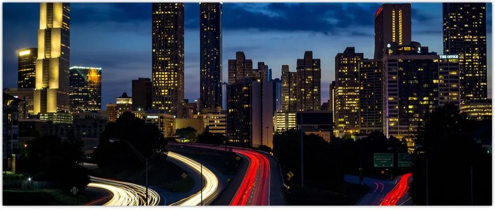 Tablou - Oraș de noapte (120x50 cm)