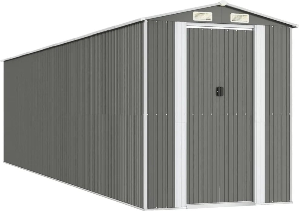 vidaXL Șopron de grădină, gri deschis, 192x772x223 cm, oțel galvanizat