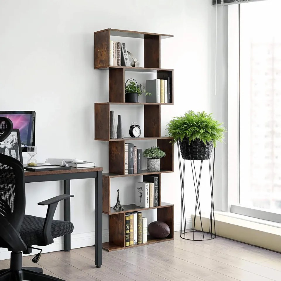 RAI222 - Rafturi 70 cm, pentru living, birou, hol, biblioteca stil industrial - Maro