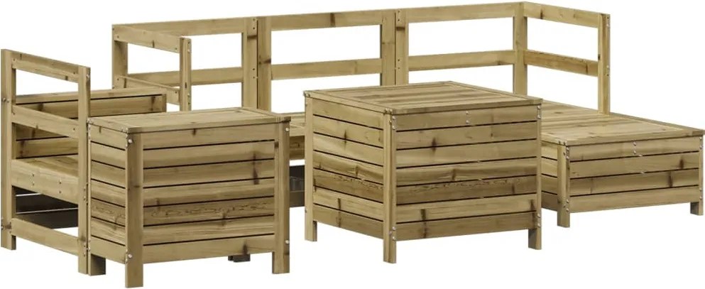 vidaXL Set canapea de grădină, 7 piese, lemn de pin tratat