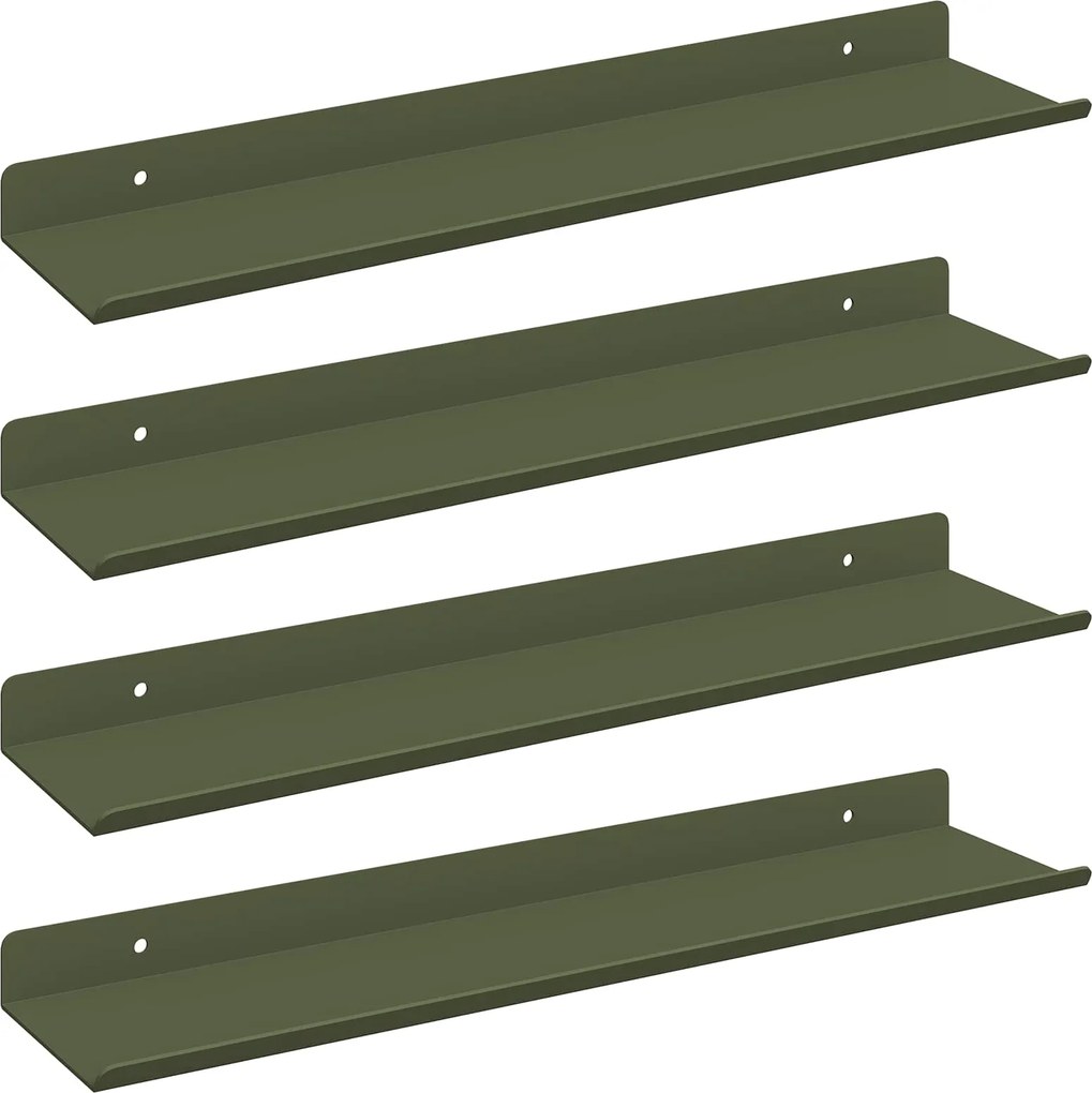 vidaXL Raft suspendat 4 pcs Verde măsliniu 40 x 9 x 2,5 cm Oțel