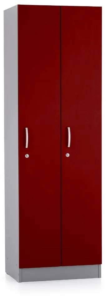 Dulap din lemn Visio LUX - 2 compartimente, 60 x 42 x 190 cm, roșu