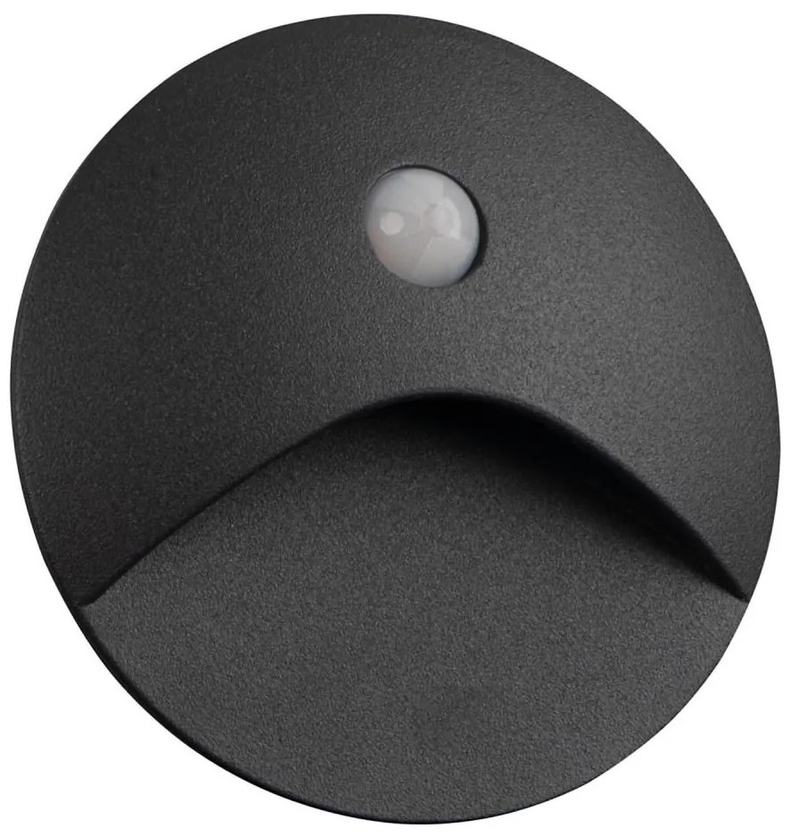 Kanlux 39125 - Lampă LED pentru trepte cu senzor EXIN, 2,5 W/230 V, 3000 K, IP65, antracit, rotundă