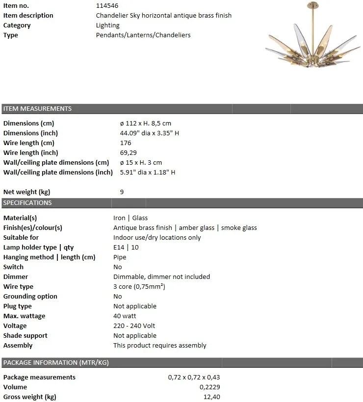 Lustra dimabila design LUX Sky 114546 HZ