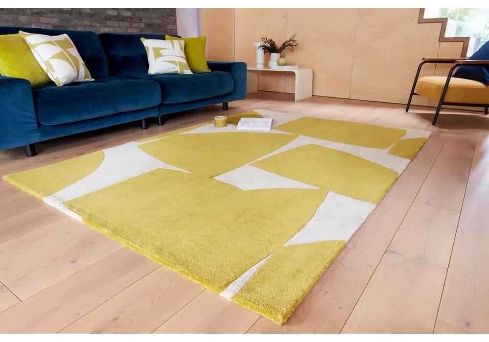 Covor galben ocru handmade din fibre reciclate 160x230 cm Romy – Asiatic Carpets