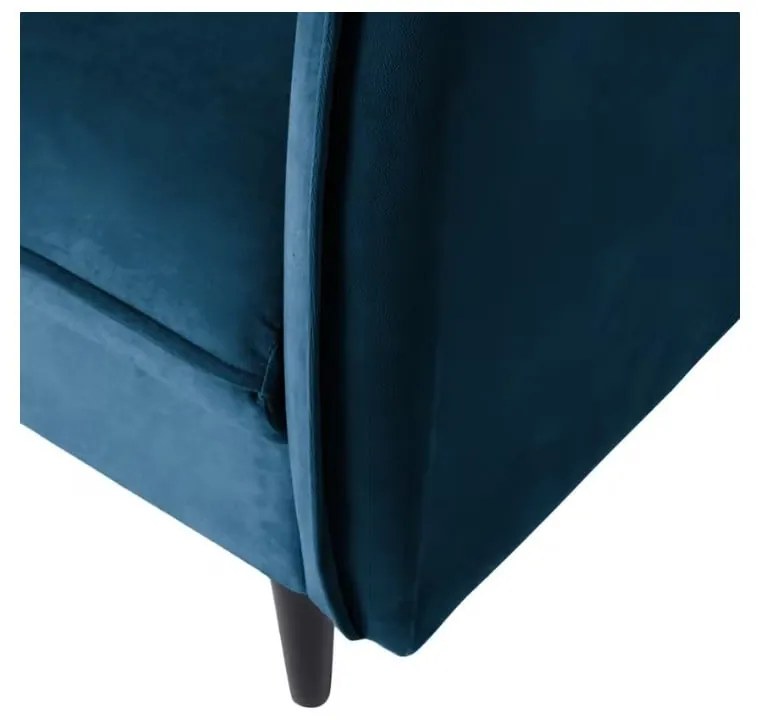 Canapea albastru-închis cu tapițerie din catifea 203 cm Juli – Ropez