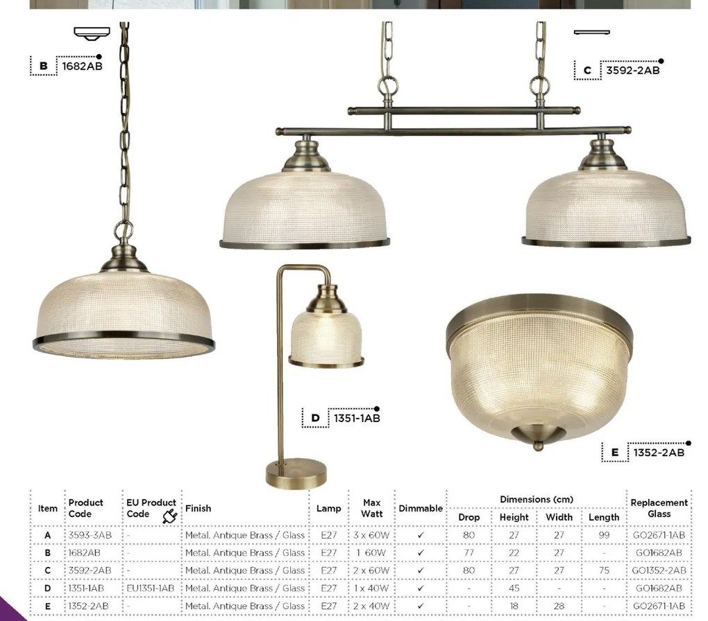 Veioza / Lampa de masa design clasic Bistro II alama antique EU1351-1AB SRT