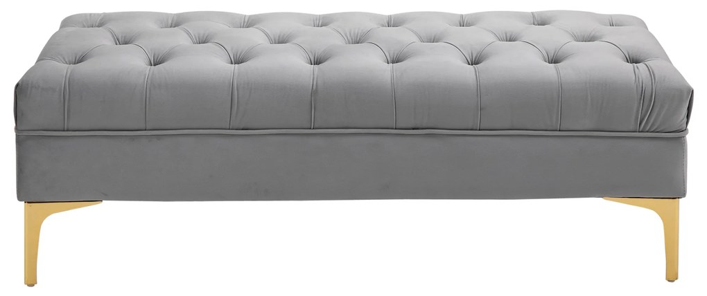 HOMCOM Banca Hol din Tesatura Catifelata, Picioruse Metalice, Banca Capitonata la capatul Patului Gri, 118x45x42cm | Aosom Romania