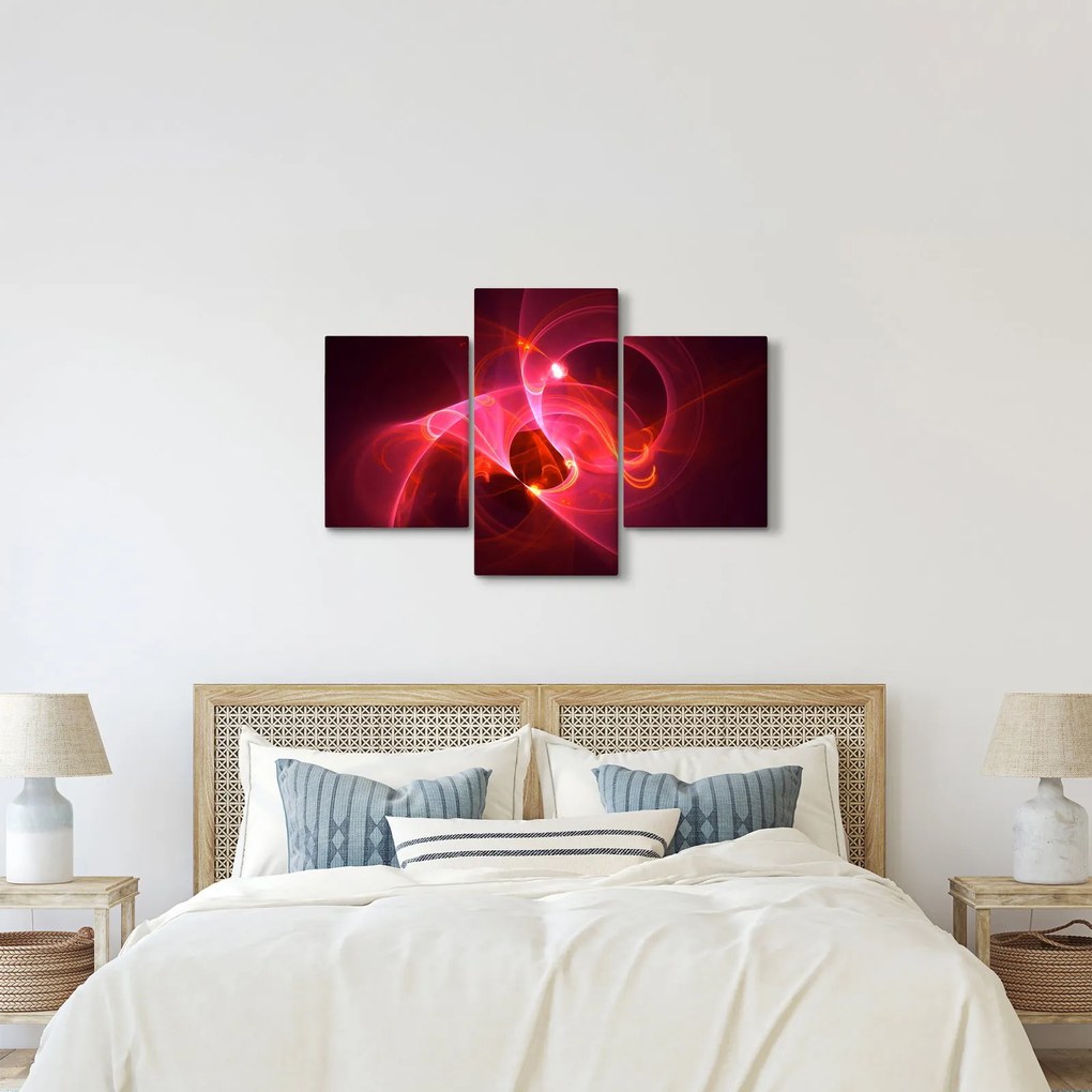 Tabloul modern cu abstacție roz (90x60 cm)