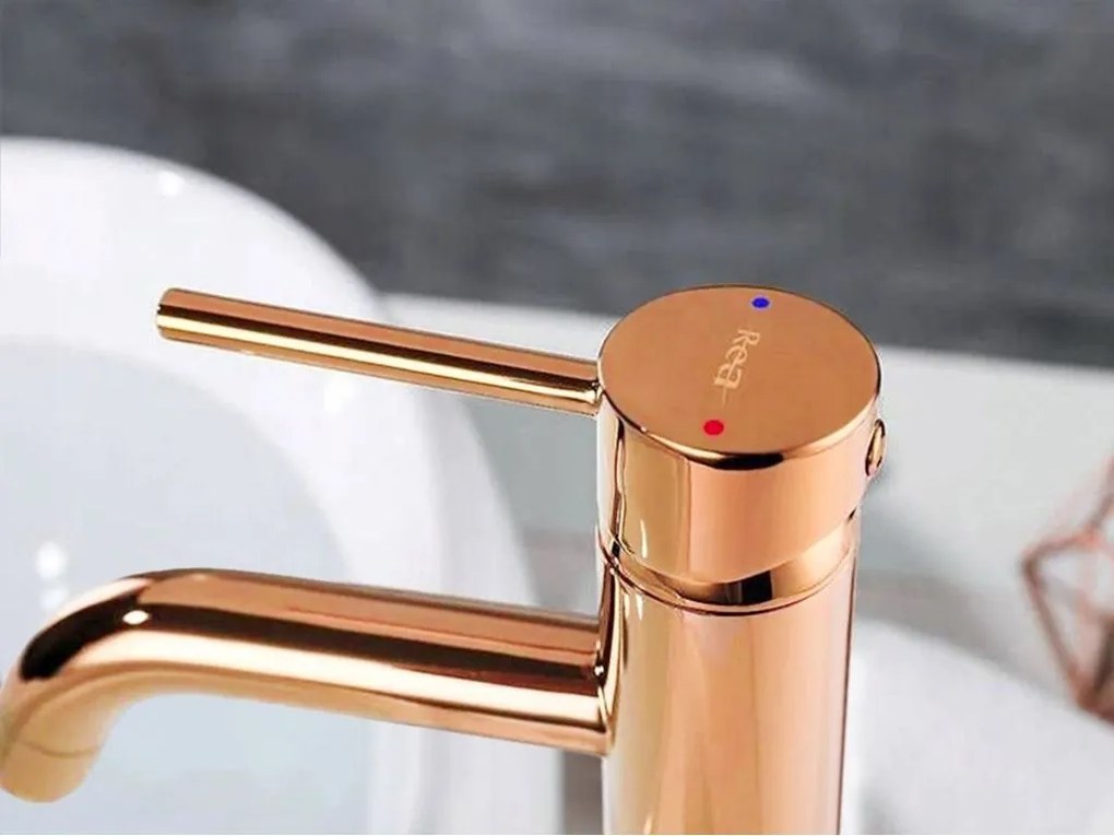 Baterie pentru lavoar Rea Lungo Copper High