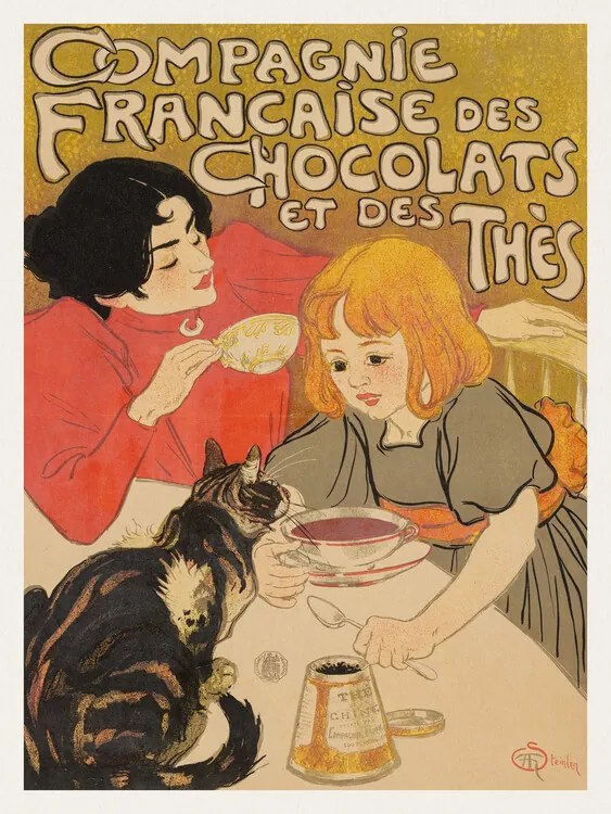 Reproducere French Chocolate and Tea Company, Théophile Steinlen