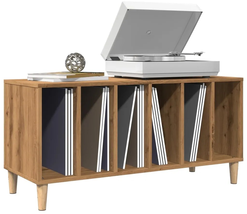 vidaXL Dulap de discuri stejar artizanal, 100x38x48 cm, lemn prelucrat
