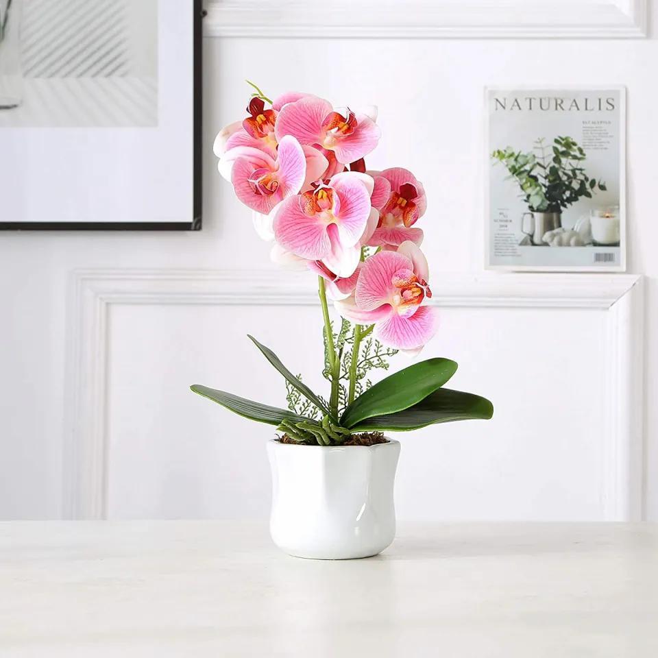 Floare artificiala phalaenopsis Encoft, plastic/portelan, 37 x 10 cm