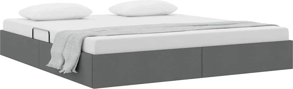 vidaXL Pat cu storage cu headboard Gri închis 180 x 200 cm țesătură