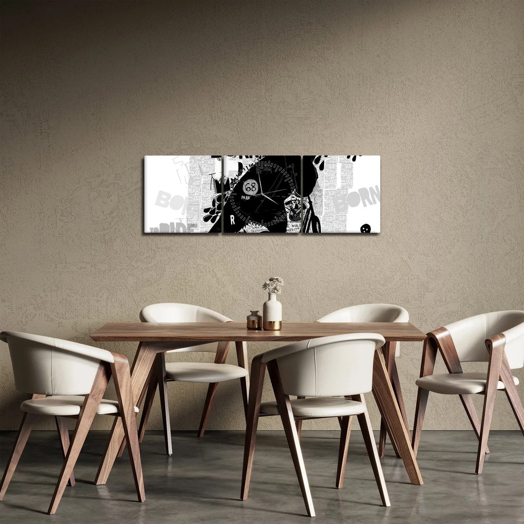 Tablou - Născut să călătorească (cu ceas) (90x30 cm)