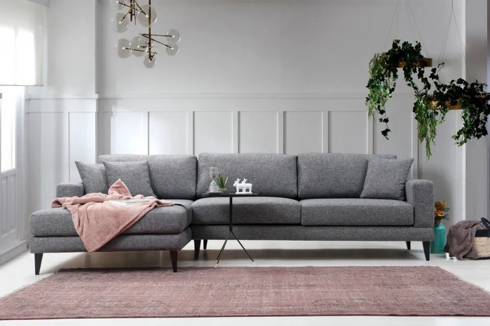 Coltar extensibil Nordic Corner Left (Chl+3R), Gri Inchis