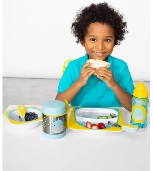 Caserolă termică cu lingură/furculiță ZOO 325 ml rechin Skip Hop