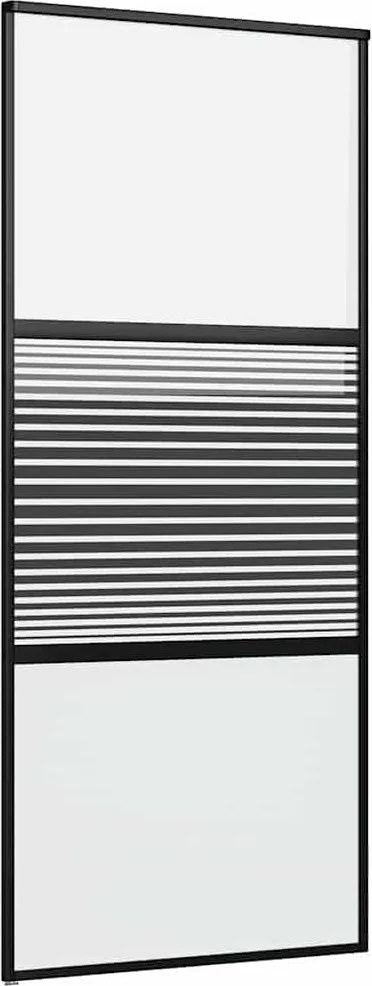 vidaXL Ușă de sticlă Dungi Negru 90 x 2 x 205 cm Aluminiu