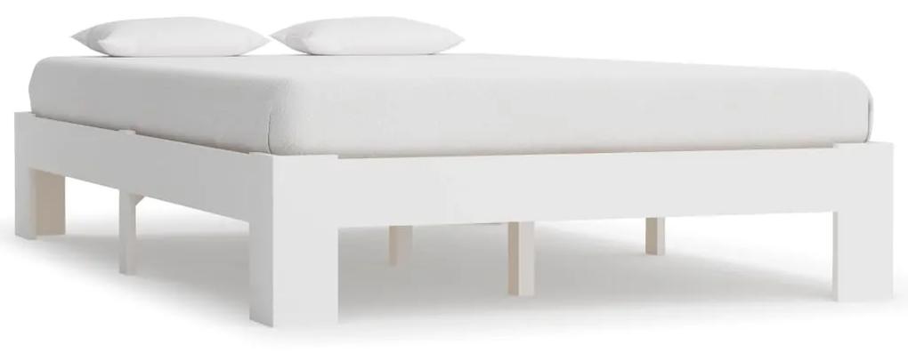 283295 vidaXL Cadru de pat, alb, 140 x 200 cm, lemn masiv de pin