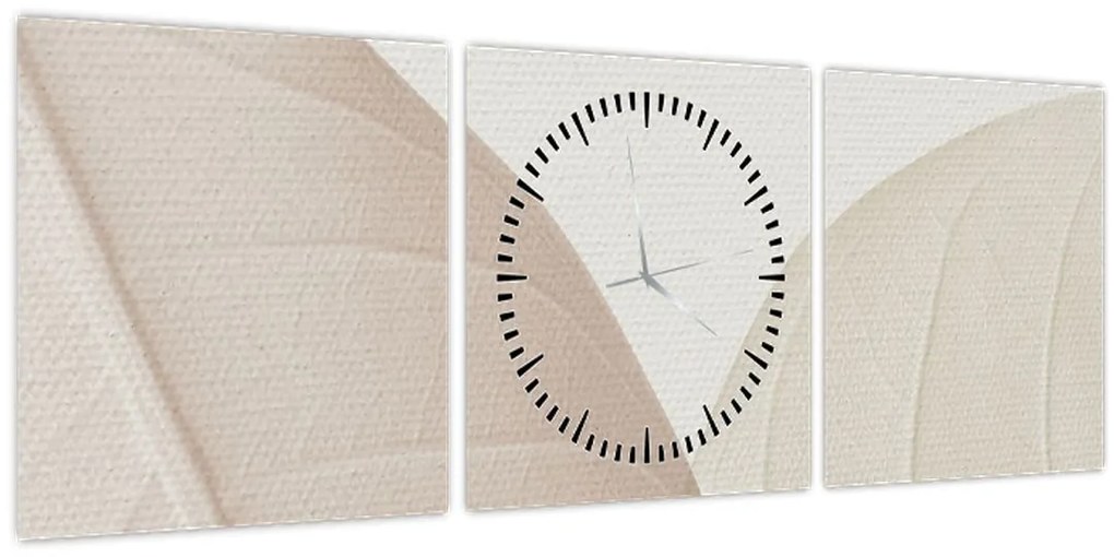 Tablou - Frunze texturate (cu ceas) (90x30 cm)