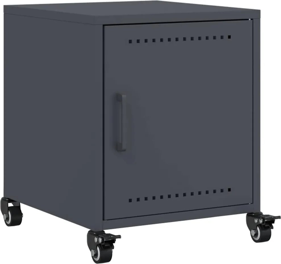 vidaXL Noptieră, antracit, 36x39x43,5 cm, oțel