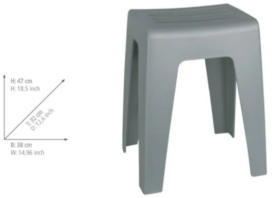 WENKO 22944100 - Taburet KUMBA 38x47 cm gri