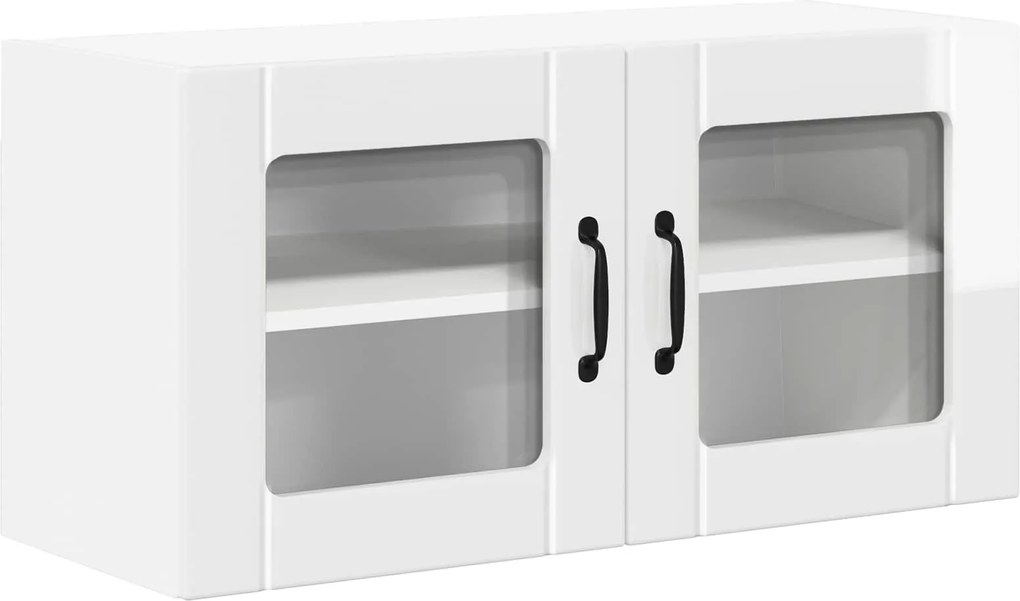 vidaXL Dulap de bucătărie Alb lucios 80 x 31 x 40 cm Lemn compozit
