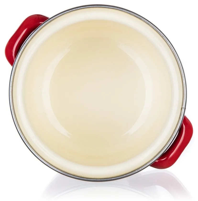 Oală emailată cu capac Banquet Milton roșu, 12 cm, 0,78 l, 12 cm