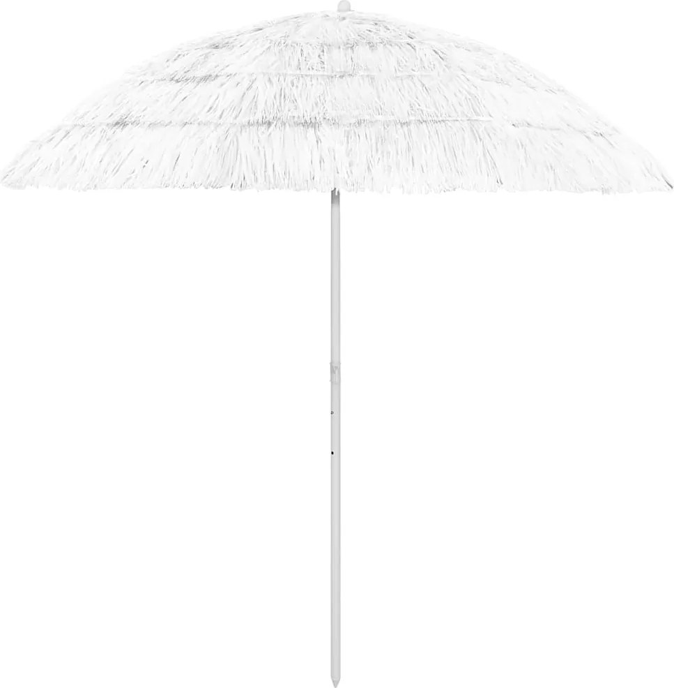 vidaXL Umbrelă de soare de plajă Hawaii, alb, 240 cm