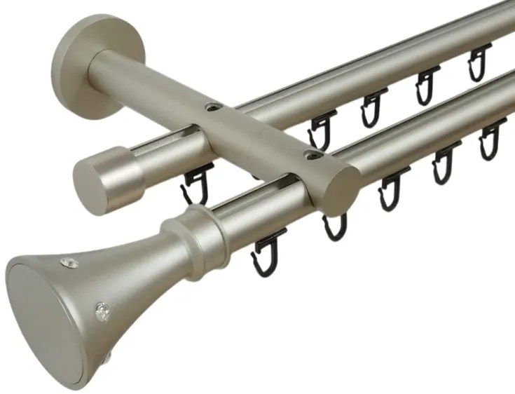 Galerie metal dubla PICIOR UNIVERSAL TEAVA PROFIL - CARTER 19/19 - CROM MAT (Alege marime: 400 cm)