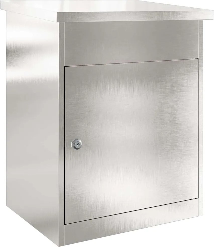 vidaXL Cutie pentru colet Argintiu 47,5 x 38 x 59 cm Oţel inoxidabil