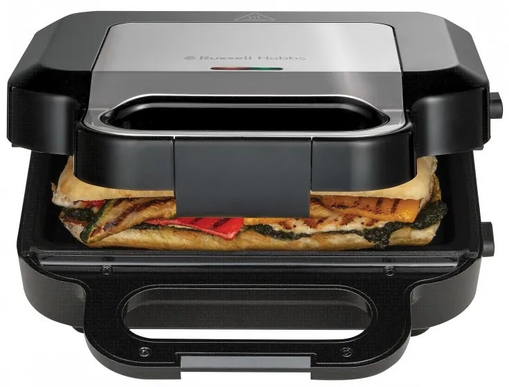 Aparat 3in1 sanwich maker, grofe, grill Russell Hobbs Creation 26810-56, 750 W, 3 placi detasabile, Otel inoxidabil, Negru