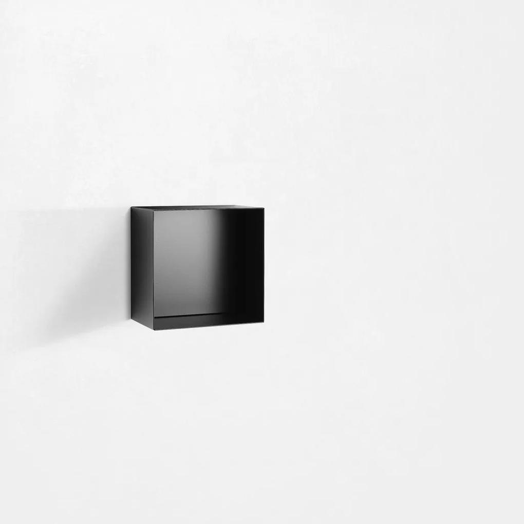 Raft de perete RIINO 1, Metal, Negru, 27.5x18x27.5 cm