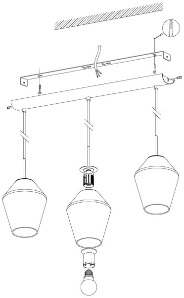 Eglo 96774 - Lustră suspendată pe cablu MURMILLO 3xE27/28W/230V