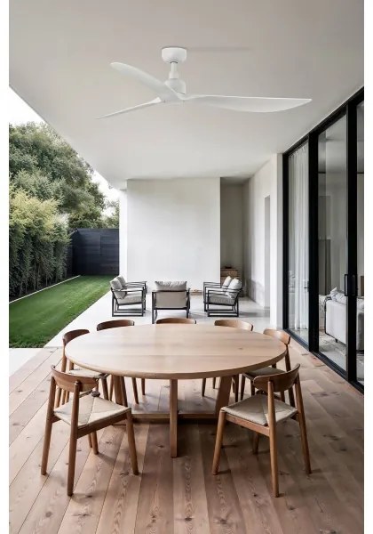 FARO 34363WT - Ventilator de tavan OUTWOOD L, alb, Ø 150 cm WT IP44 + telecomandă