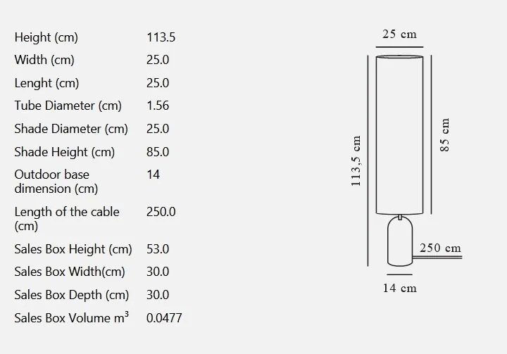 Lampadar decorativ design nordic Talli
