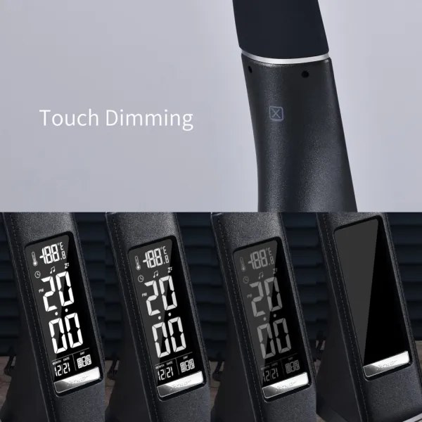 Immax 08947L - LED Lampă de masă dimmabilă cu display LEATHER LED/6,5W/5V negru