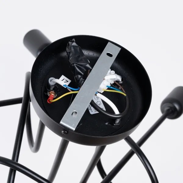 Lustră pe tijă Sollux SL.1435 LOOP 5xE27/15W/230V negru