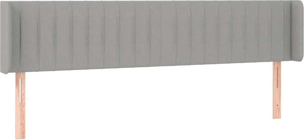 vidaXL Tăblie de pat cu aripioare gri deschis 203x16x78/88 cm textil