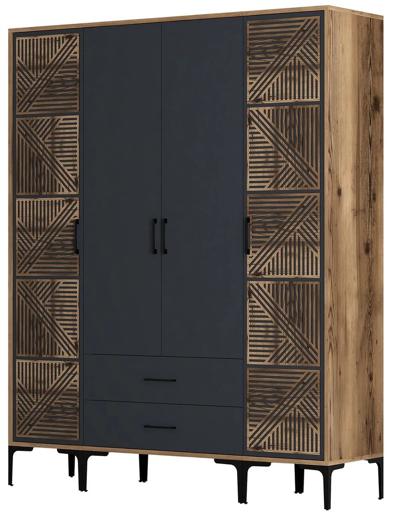 Dulap de haine Kiara PTP (Nuc + antracit). 1088476