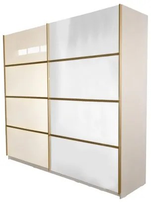 Gold Dulap 2000 Crem cu usi MDF Lucios si Oglinda