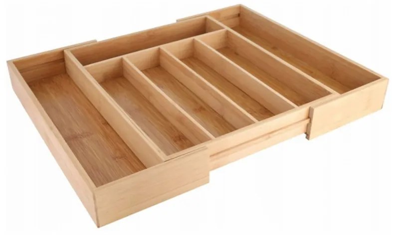 Organizator din bambus pentru tacamuri Kinghoff KH 1218, 52 x 31.5 x 5cm, Bambus