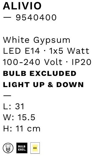 Aplica de perete ambientala din ghips ALIVIO