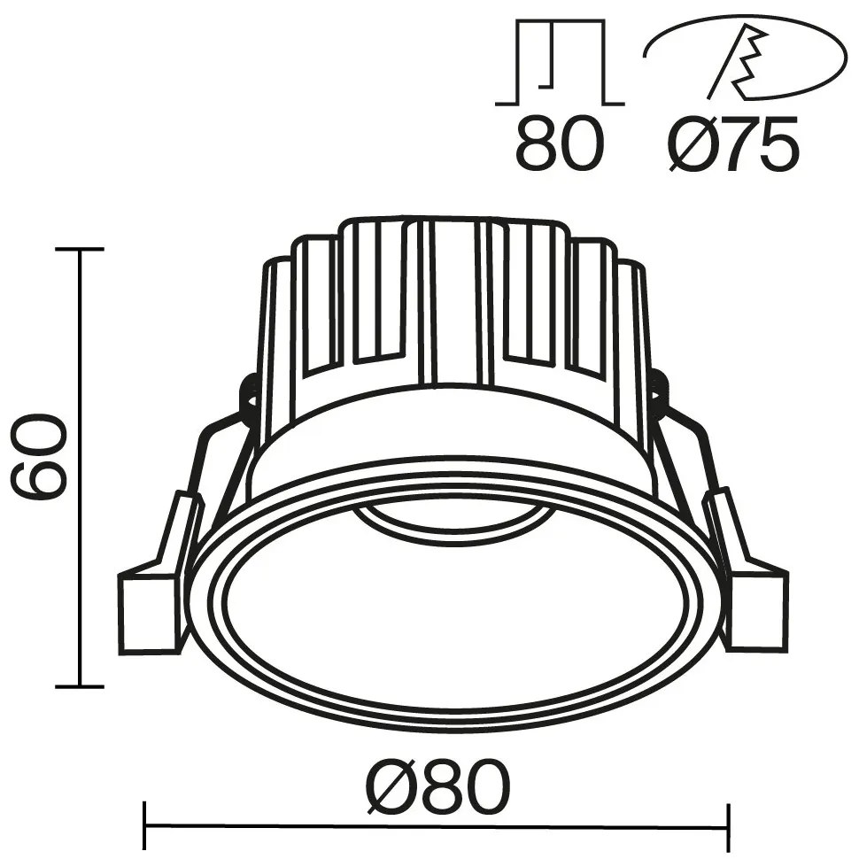 Spot LED incastrabil iluminat tehnic Round D-8cm alb