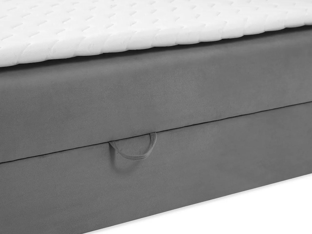Pat matrimonial 140 cm Gunzy (Gri) (cu somieră și saltea) (cu sp. depozitare). Promo -17%. 1104126
