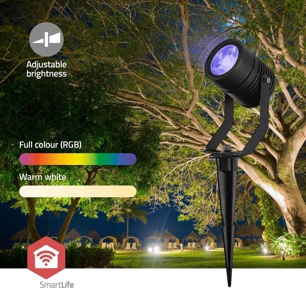 Nedis ZBLOS10RGBW3 - Set de 3 lămpi LED RGBW, reglabile, pentru exterior, LED/3W/230V, IP65, Wi-Fi Tuya