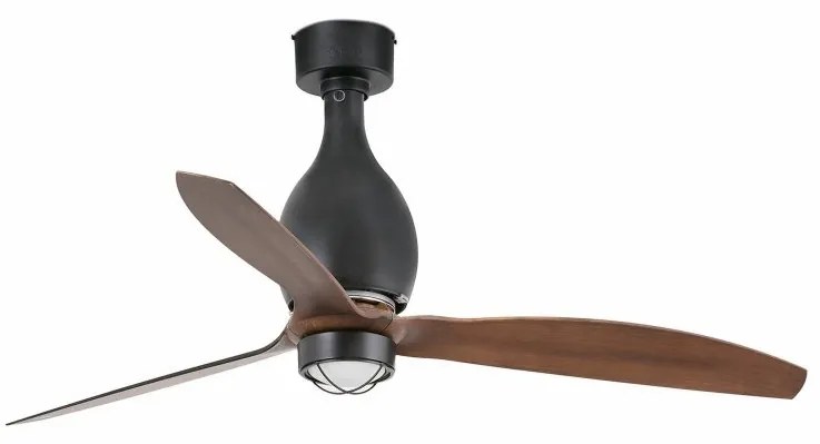 Lustra cu Ventilator si telecomanda MINI ETERFAN M negru mat/maro